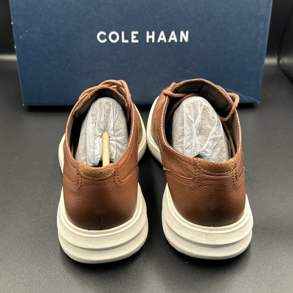 Cole Haan Grand Plain Toe Oxford C36935 British Tan Tumbled Leather Men's Sz 8.5 - Picture 4 of 6